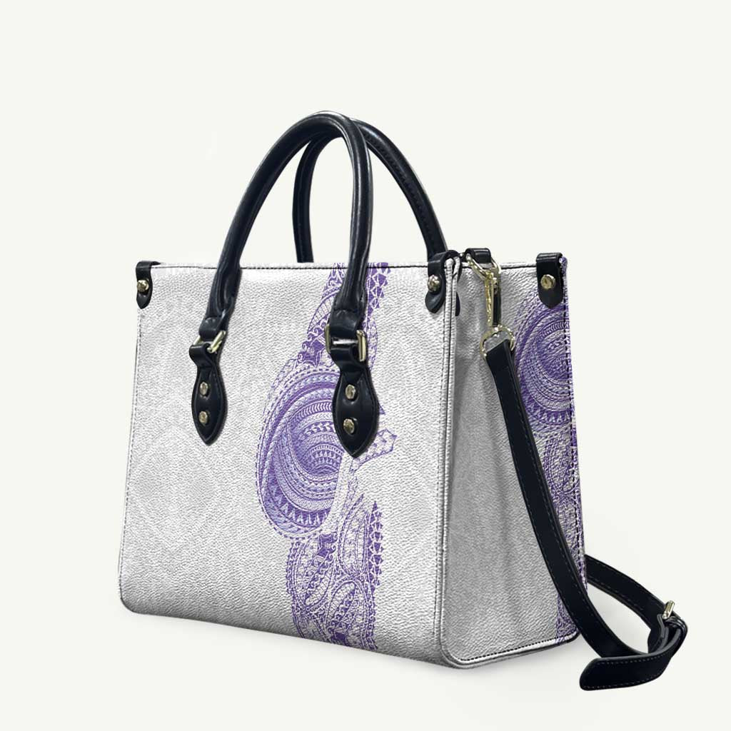 Traditional Polynesian Art Tattoos Leather Bag Purple Color - Polynesian Pride