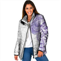 Traditional Polynesian Art Tattoos Padded Jacket Purple Color - Polynesian Pride