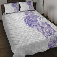 Traditional Polynesian Art Tattoos Quilt Bed Set Purple Color - Polynesian Pride