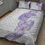 Traditional Polynesian Art Tattoos Quilt Bed Set Purple Color - Polynesian Pride