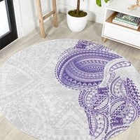 Traditional Polynesian Art Tattoos Round Carpet Purple Color - Polynesian Pride
