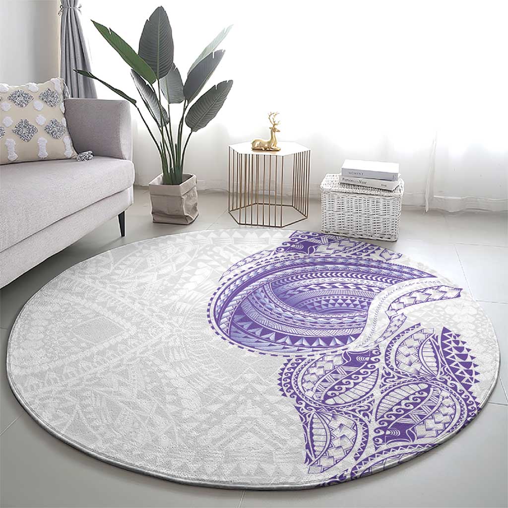 Traditional Polynesian Art Tattoos Round Carpet Purple Color - Polynesian Pride