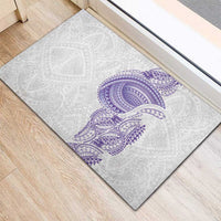 Traditional Polynesian Art Tattoos Rubber Doormat Purple Color - Polynesian Pride