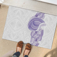 Traditional Polynesian Art Tattoos Rubber Doormat Purple Color - Polynesian Pride
