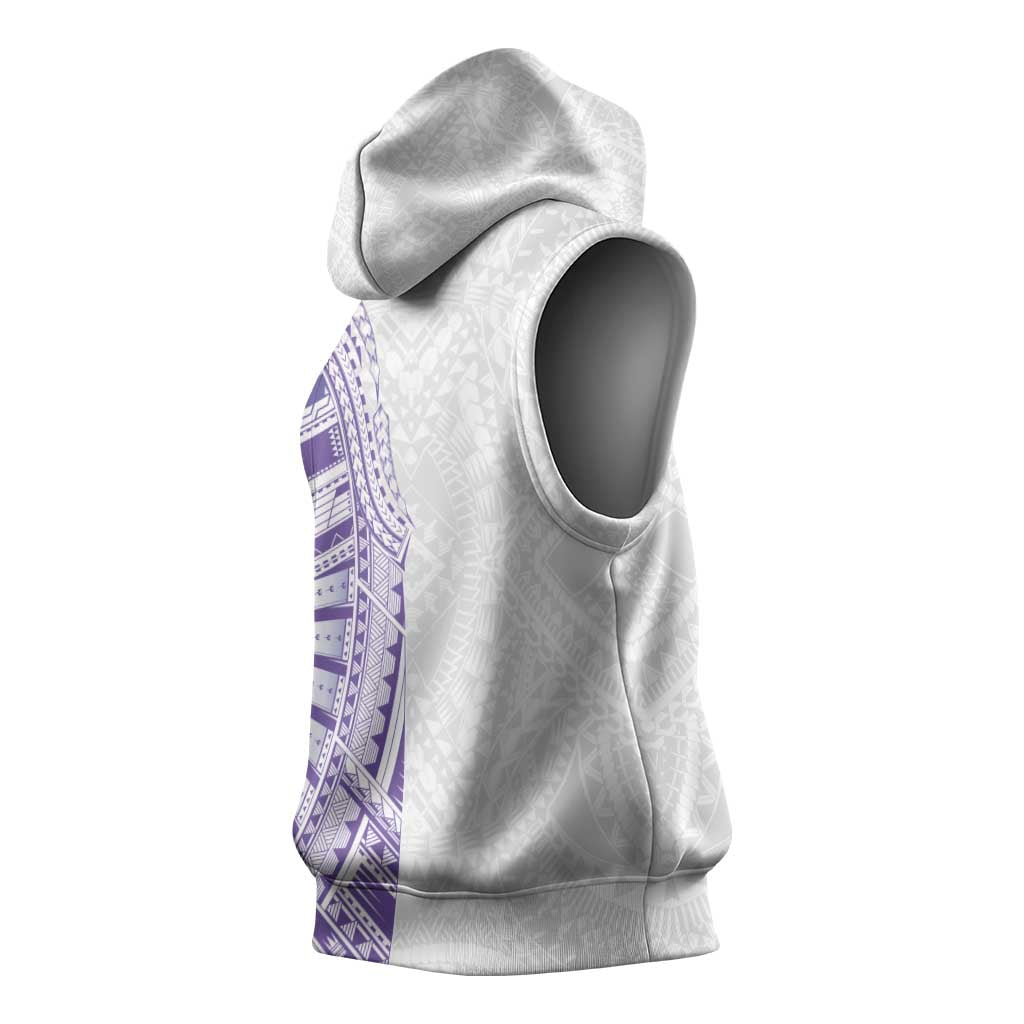 Traditional Polynesian Art Tattoos Sleeveless Hoodie Purple Color - Polynesian Pride