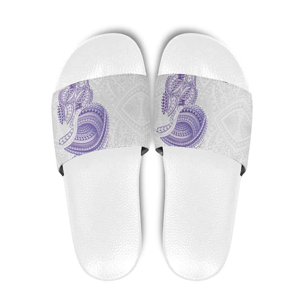 Traditional Polynesian Art Tattoos Slide Sandals Purple Color - Polynesian Pride