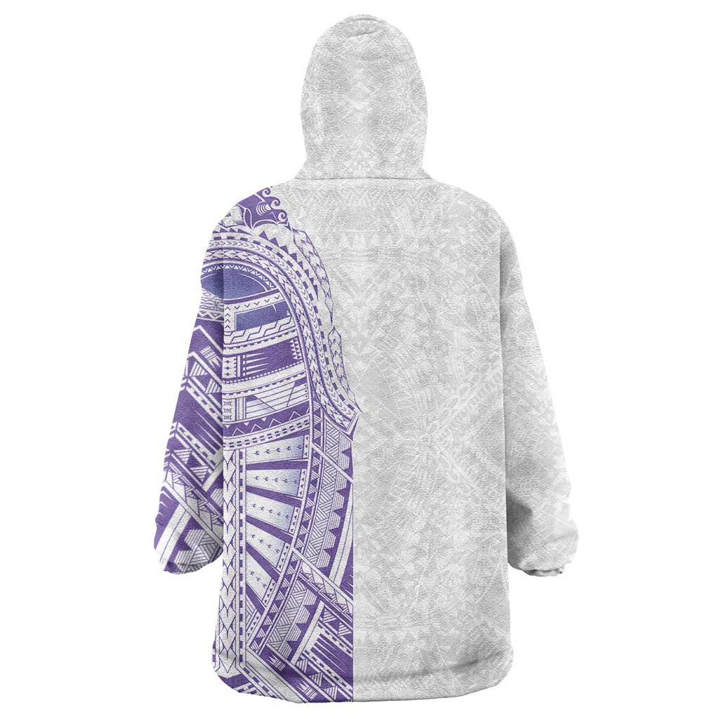 Traditional Polynesian Art Tattoos Wearable Blanket Hoodie Purple Color - Polynesian Pride