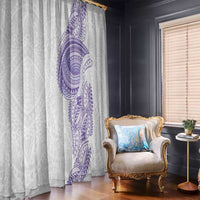 Traditional Polynesian Art Tattoos Window Curtain Purple Color - Polynesian Pride