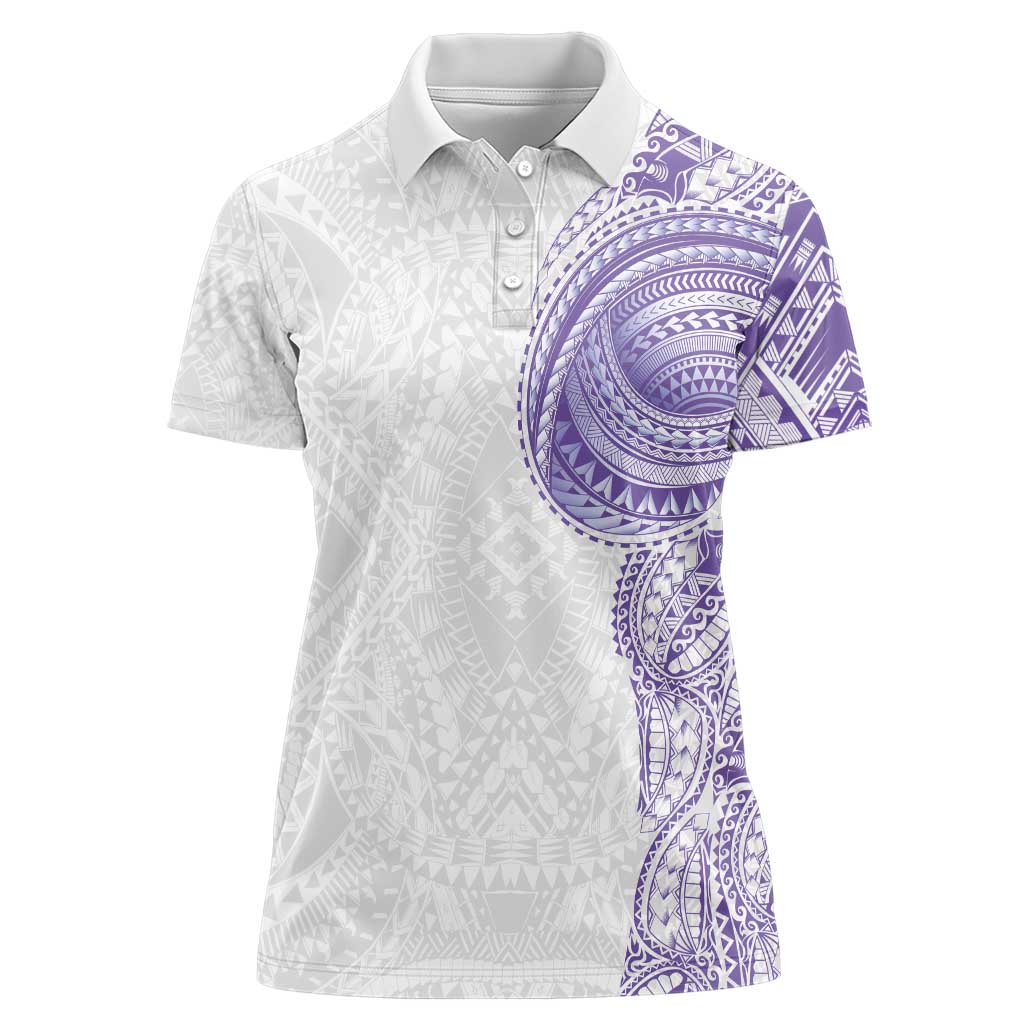 Traditional Polynesian Art Tattoos Women Polo Shirt Purple Color - Polynesian Pride