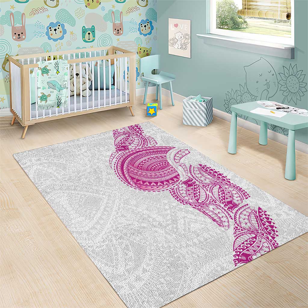 Traditional Polynesian Art Tattoos Area Rug Pink Color - Polynesian Pride