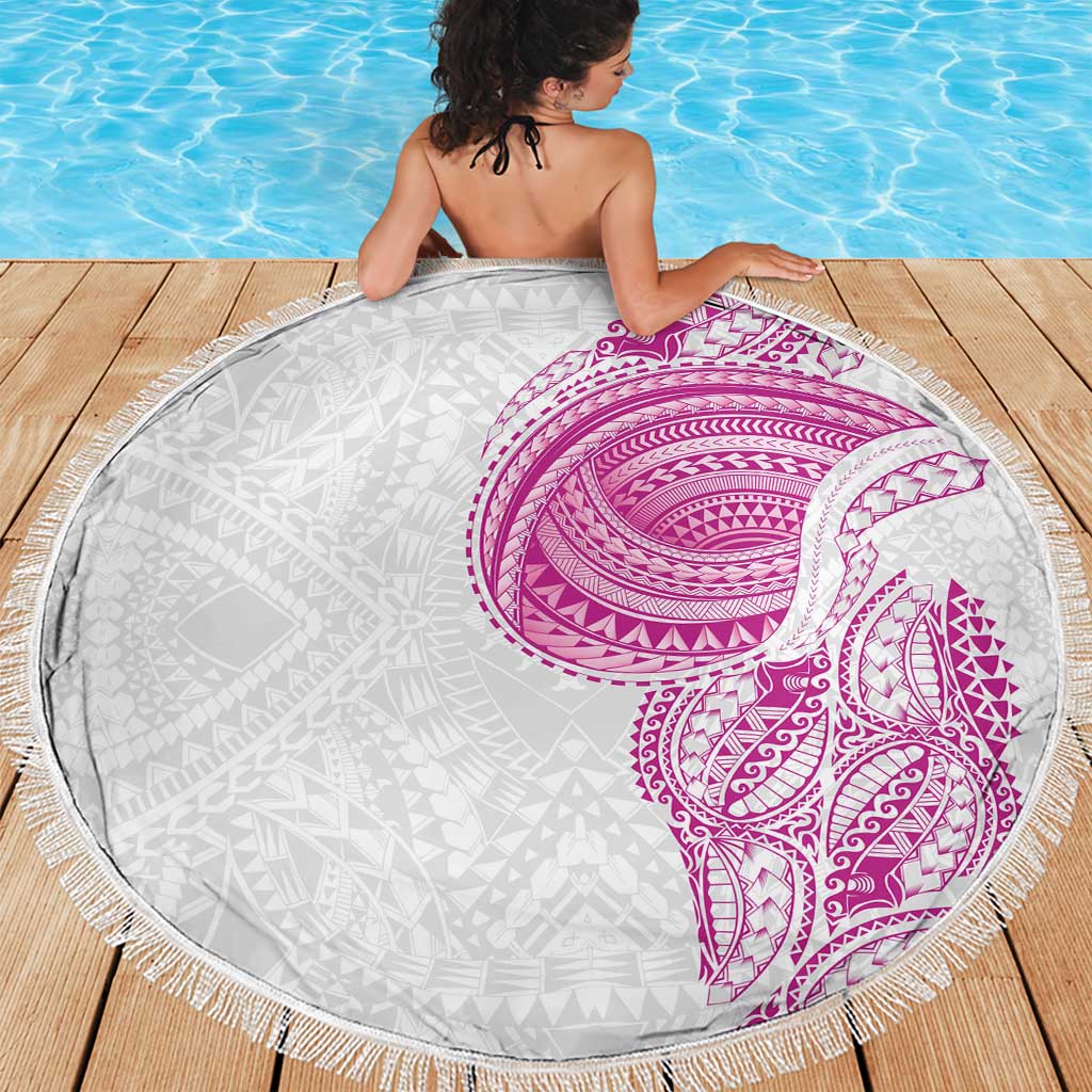 Traditional Polynesian Art Tattoos Beach Blanket Pink Color - Polynesian Pride