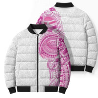 Traditional Polynesian Art Tattoos Bomber Puffer Jacket Pink Color - Polynesian Pride