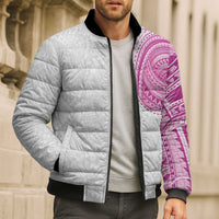 Traditional Polynesian Art Tattoos Bomber Puffer Jacket Pink Color - Polynesian Pride