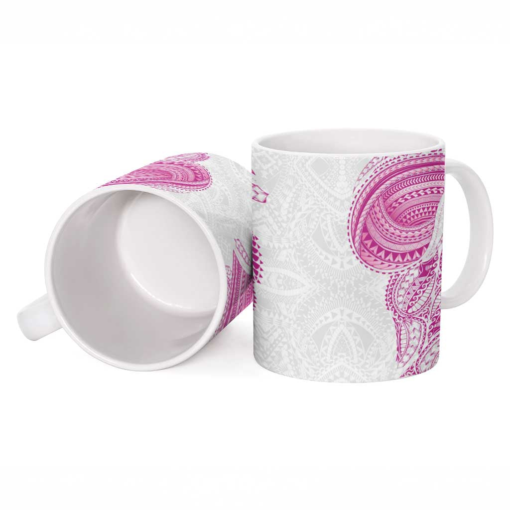 Traditional Polynesian Art Tattoos Ceramic Mug Pink Color - Polynesian Pride