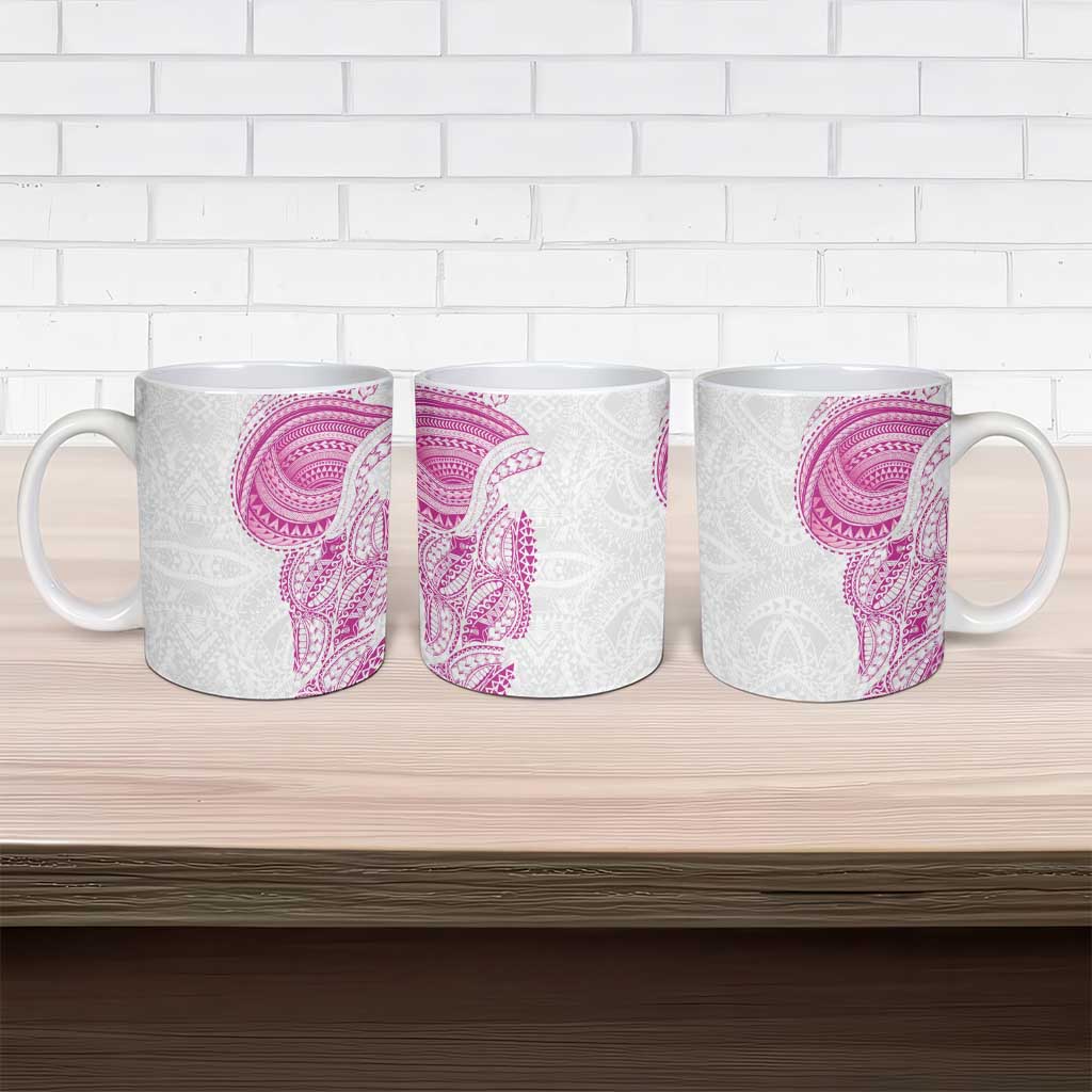 Traditional Polynesian Art Tattoos Ceramic Mug Pink Color - Polynesian Pride