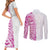 Traditional Polynesian Art Tattoos Couples Matching Short Sleeve Bodycon Dress and Long Sleeve Button Shirt Pink Color - Polynesian Pride
