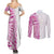 Traditional Polynesian Art Tattoos Couples Matching Summer Maxi Dress and Long Sleeve Button Shirt Pink Color - Polynesian Pride