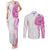Traditional Polynesian Art Tattoos Couples Matching Tank Maxi Dress and Long Sleeve Button Shirt Pink Color - Polynesian Pride