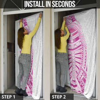 Traditional Polynesian Art Tattoos Door Cover Pink Color - Polynesian Pride