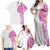Traditional Polynesian Art Tattoos Family Matching Off Shoulder Maxi Dress and Hawaiian Shirt Pink Color - Polynesian Pride