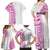 Traditional Polynesian Art Tattoos Family Matching Off Shoulder Maxi Dress and Hawaiian Shirt Pink Color - Polynesian Pride