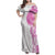 Traditional Polynesian Art Tattoos Family Matching Off Shoulder Maxi Dress and Hawaiian Shirt Pink Color - Polynesian Pride