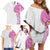 Traditional Polynesian Art Tattoos Family Matching Off Shoulder Short Dress and Hawaiian Shirt Pink Color - Polynesian Pride