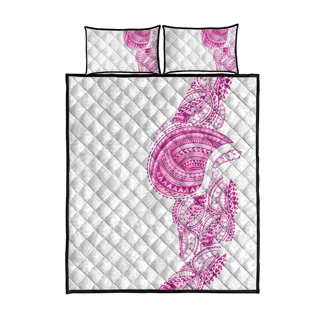 Traditional Polynesian Art Tattoos Quilt Bed Set Pink Color - Polynesian Pride