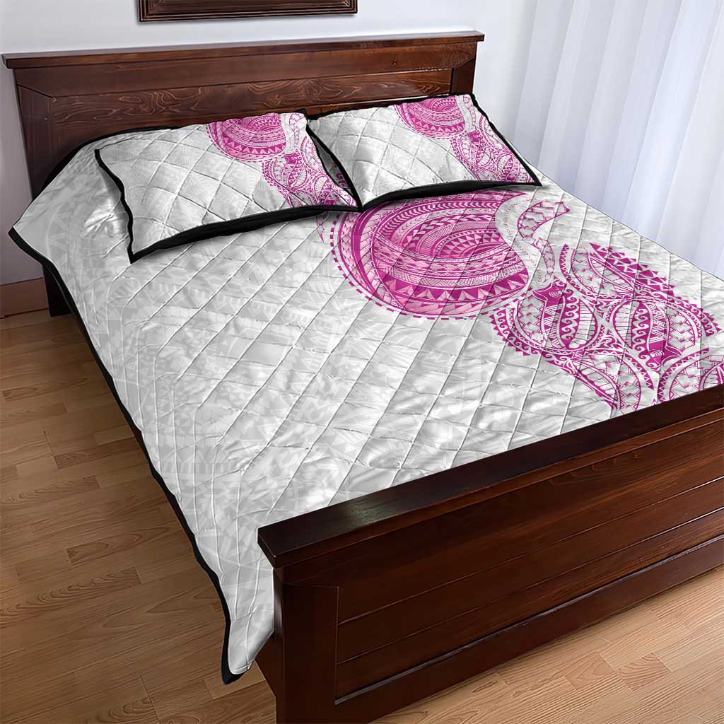 Traditional Polynesian Art Tattoos Quilt Bed Set Pink Color - Polynesian Pride