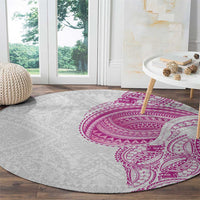 Traditional Polynesian Art Tattoos Round Carpet Pink Color - Polynesian Pride