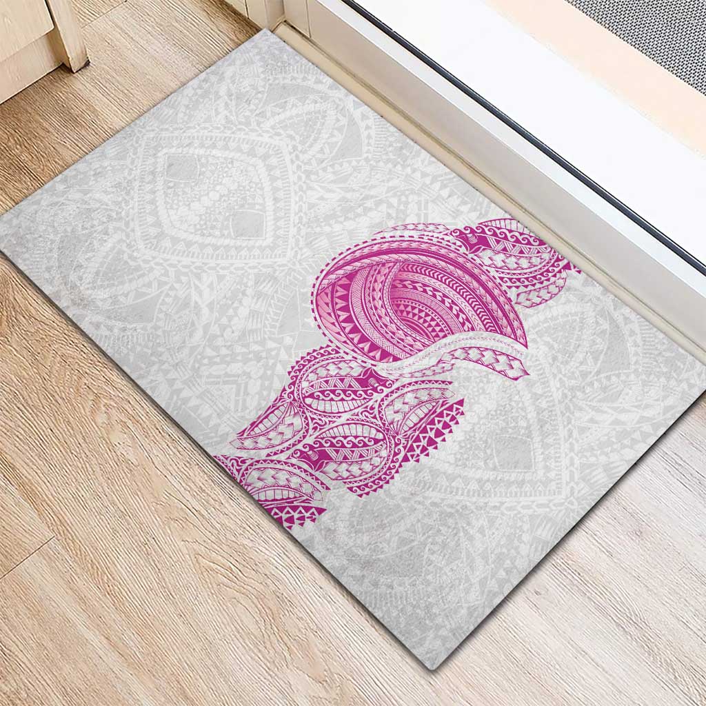 Traditional Polynesian Art Tattoos Rubber Doormat Pink Color - Polynesian Pride