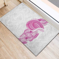 Traditional Polynesian Art Tattoos Rubber Doormat Pink Color - Polynesian Pride