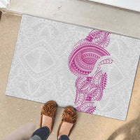 Traditional Polynesian Art Tattoos Rubber Doormat Pink Color - Polynesian Pride