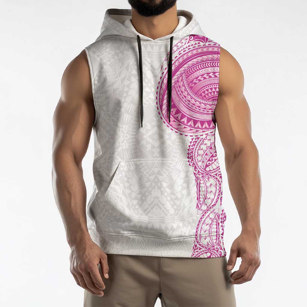 Traditional Polynesian Art Tattoos Sleeveless Hoodie Pink Color - Polynesian Pride
