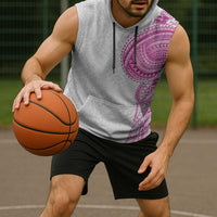 Traditional Polynesian Art Tattoos Sleeveless Hoodie Pink Color - Polynesian Pride