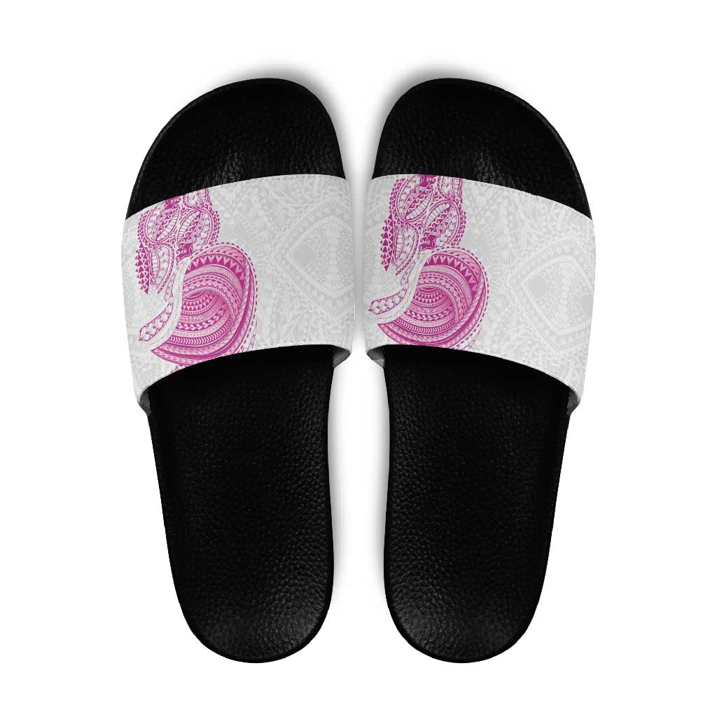 Traditional Polynesian Art Tattoos Slide Sandals Pink Color - Polynesian Pride