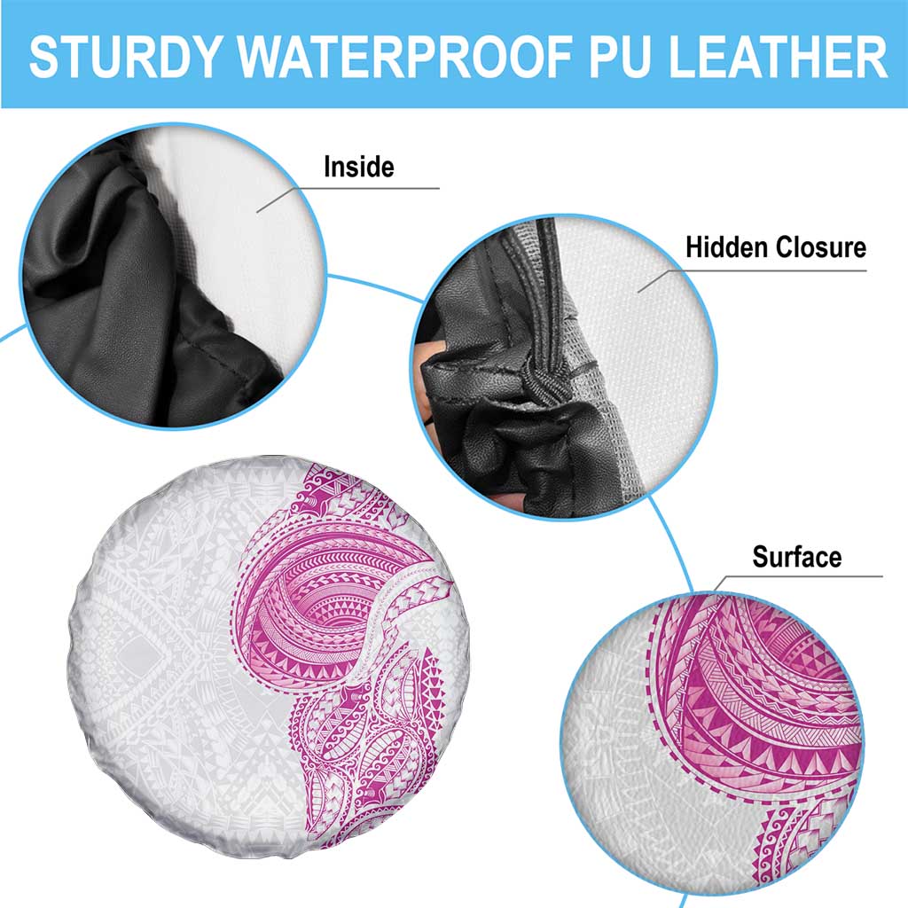 Traditional Polynesian Art Tattoos Spare Tire Cover Pink Color - Polynesian Pride