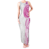 Traditional Polynesian Art Tattoos Tank Maxi Dress Pink Color - Polynesian Pride