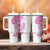 Traditional Polynesian Art Tattoos Tumbler With Handle Pink Color - Polynesian Pride