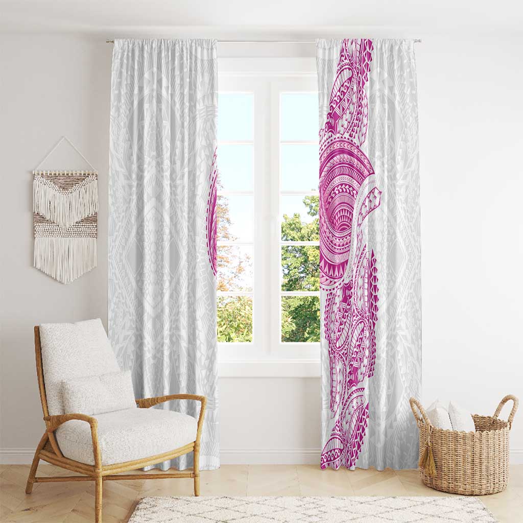 Traditional Polynesian Art Tattoos Window Curtain Pink Color - Polynesian Pride
