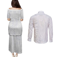 Lotu Tamaiti Couples Matching Puletasi and Long Sleeve Button Shirt Traditional Samoan Art Tattoos - Polynesian Pride