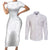Lotu Tamaiti Couples Matching Short Sleeve Bodycon Dress and Long Sleeve Button Shirt Traditional Samoan Art Tattoos - Polynesian Pride