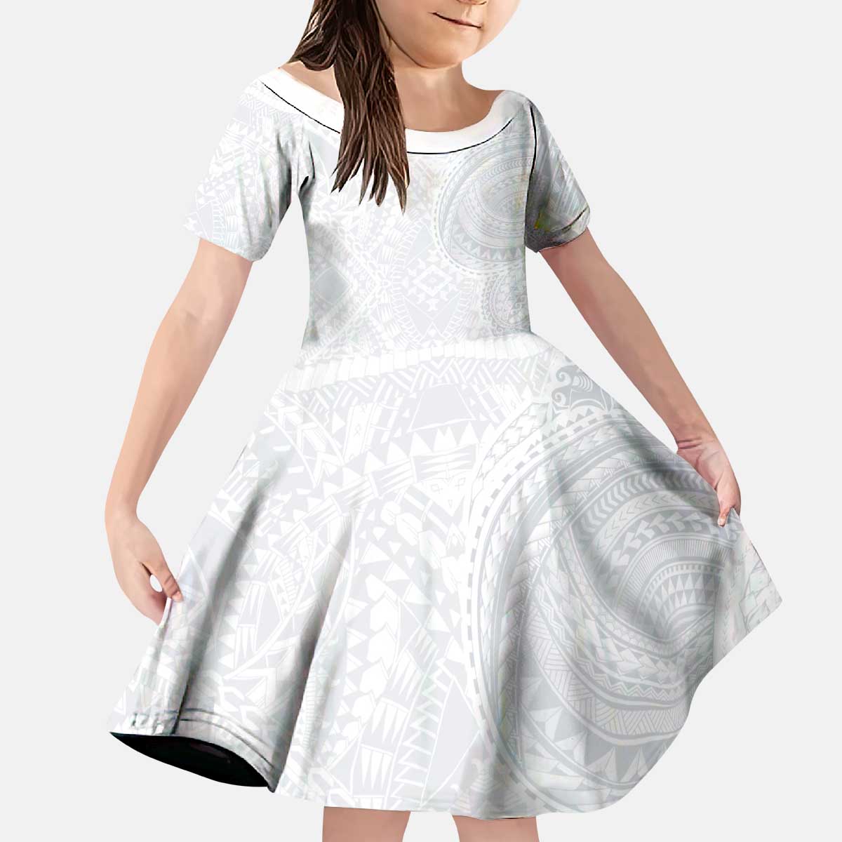 Lotu Tamaiti Kid Short Sleeve Dress Traditional Samoan Art Tattoos - Polynesian Pride