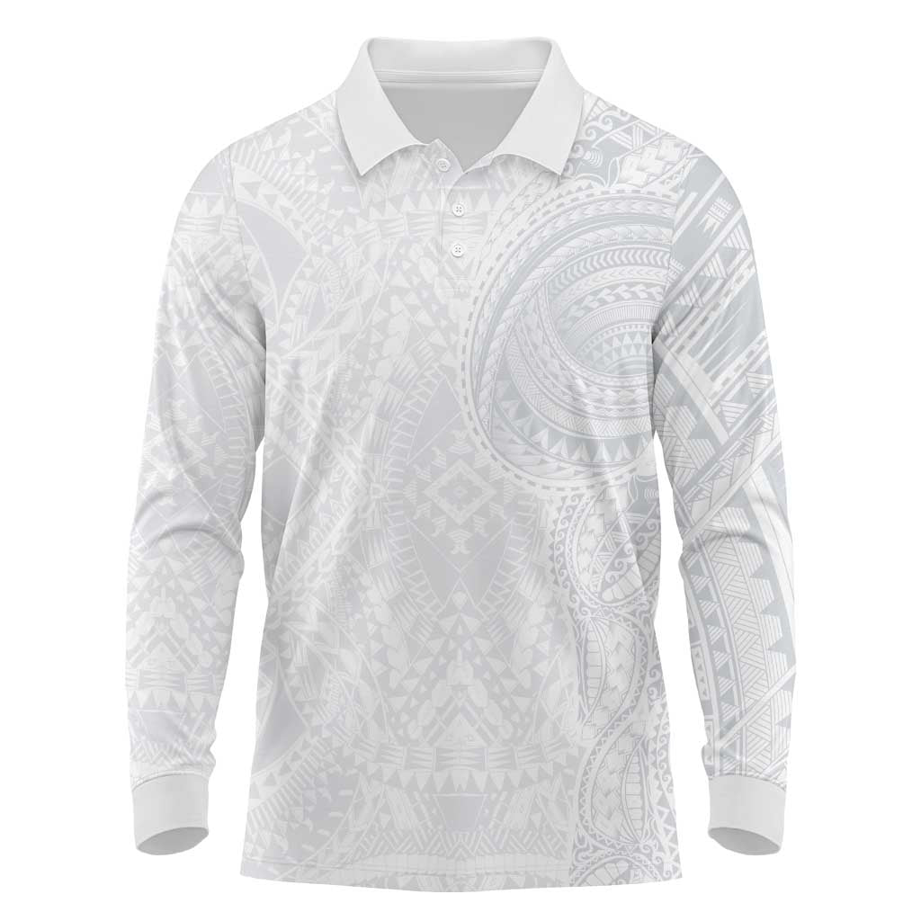 Lotu Tamaiti Long Sleeve Polo Shirt Traditional Samoan Art Tattoos - Polynesian Pride