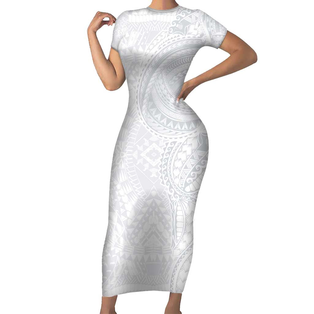 Lotu Tamaiti Short Sleeve Bodycon Dress Traditional Samoan Art Tattoos - Polynesian Pride