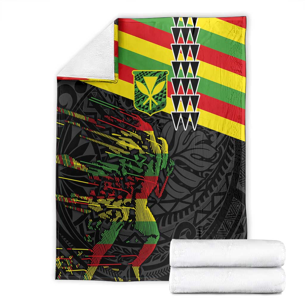 Kanaka Maoli Running Blanket Kakau Pattern with Kanaka Maoli Flag Color