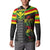 Kanaka Maoli Running Button Sweatshirt Kakau Pattern with Kanaka Maoli Flag Color