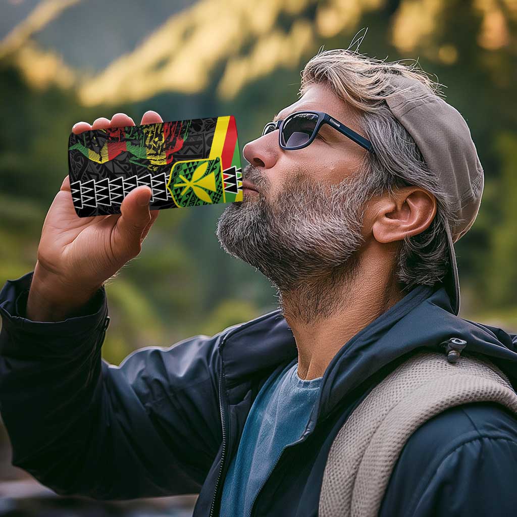 Kanaka Maoli Running 4 in 1 Can Cooler Tumbler Kakau Pattern with Kanaka Maoli Flag Color