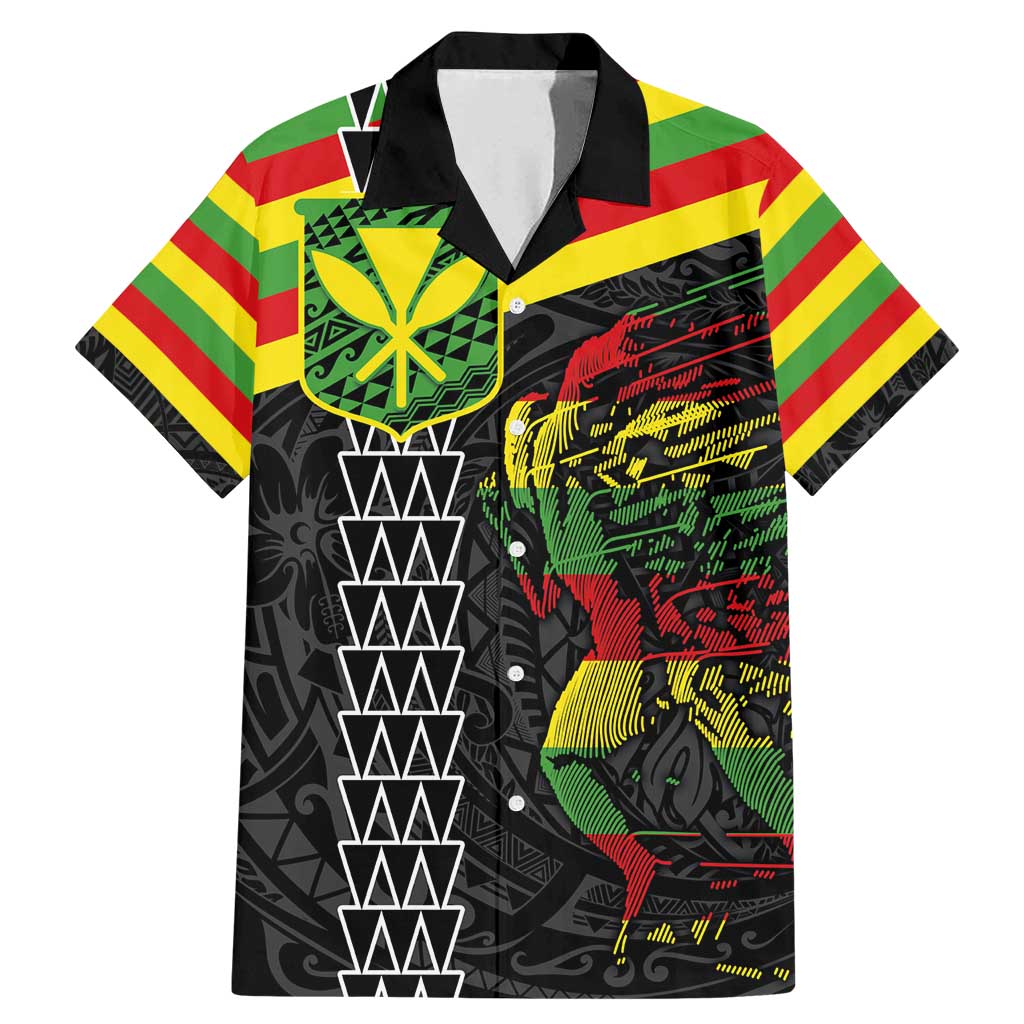 Kanaka Maoli Running Family Matching Mermaid Dress and Hawaiian Shirt Kakau Pattern with Kanaka Maoli Flag Color