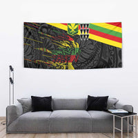 Kanaka Maoli Running Tapestry Kakau Pattern with Kanaka Maoli Flag Color